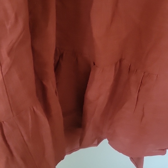 Women’s Rust Brown Smocked Waist Mini Dress - Picture 7 of 7